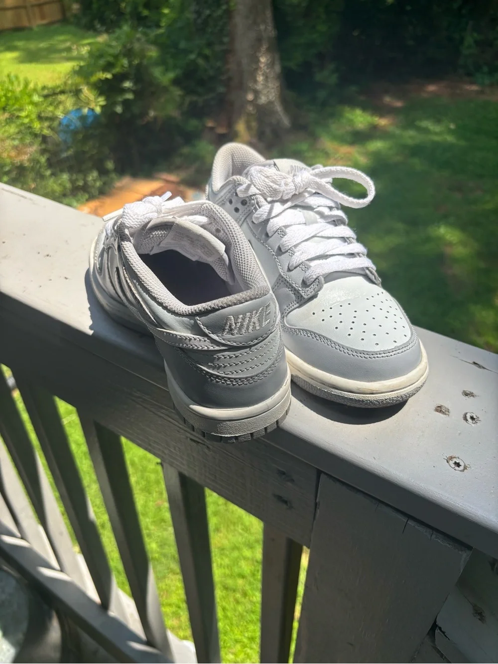 Nike Kids White and Light Gray Low-Top Sneakers